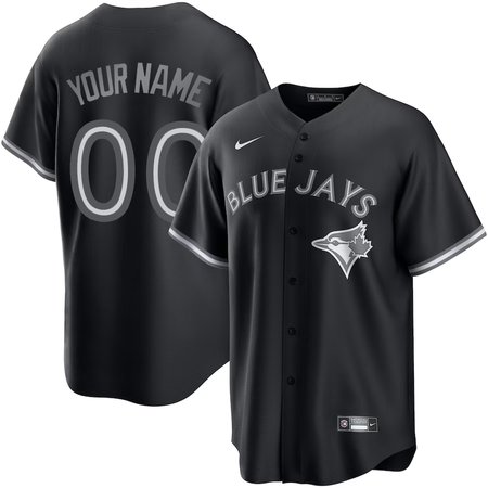 Men's Toronto Blue Jays Custom Black Lights Out Replica Jersey